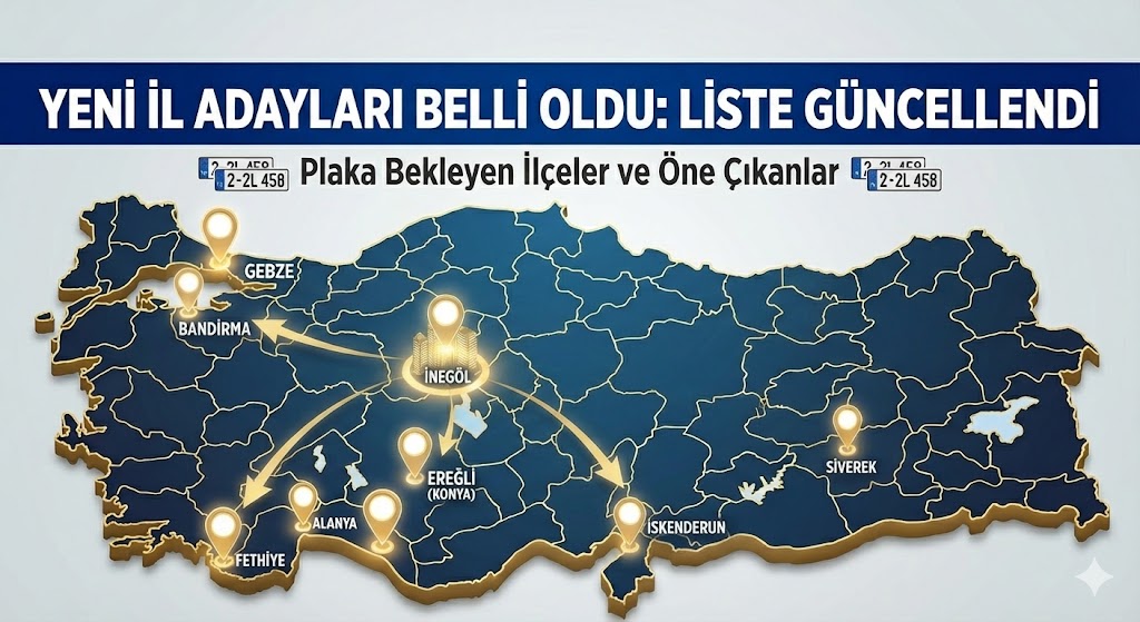 Türkiye'nin İl Adayları Listesi Genişledi: Plaka Bekleyen İlçeler Belli Oldu
