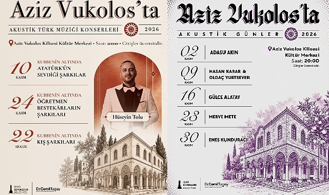 Aziz Vukolos'ta akustik müzik konserleri başlıyor