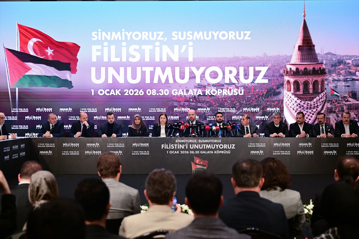 Galata Köprüsü'nde 1 Ocak'ta düzenlenecek Filistin eylemi için ortak çağrı