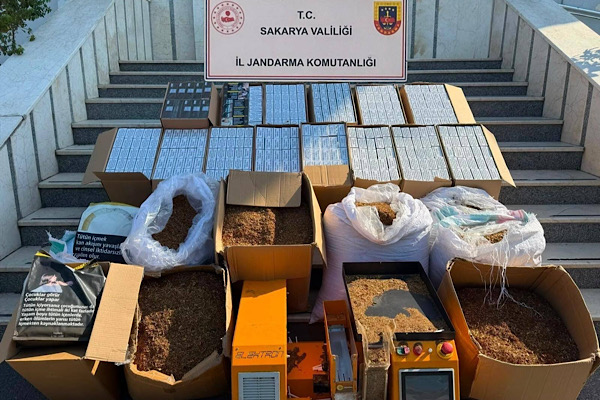 Sakarya’da kaçakçılık operasyonunda makaron ve tütün ele geçirildi