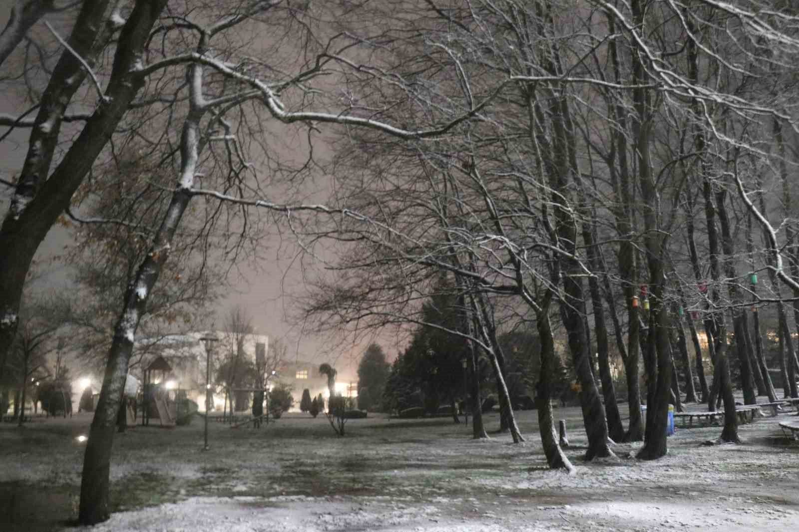 Sakarya’da lapa lapa kar yağışı başladı

