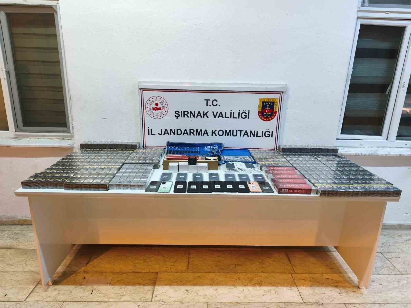 Şırnak’ta jandarma ekipleri 21 milyonluk kaçak ürün ele geçirdi
