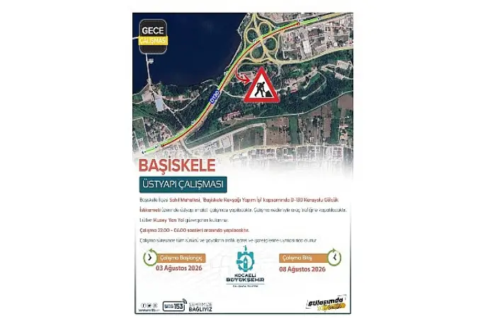 Başiskele Kavşağı'nda trafiğe 8 saatlik mola