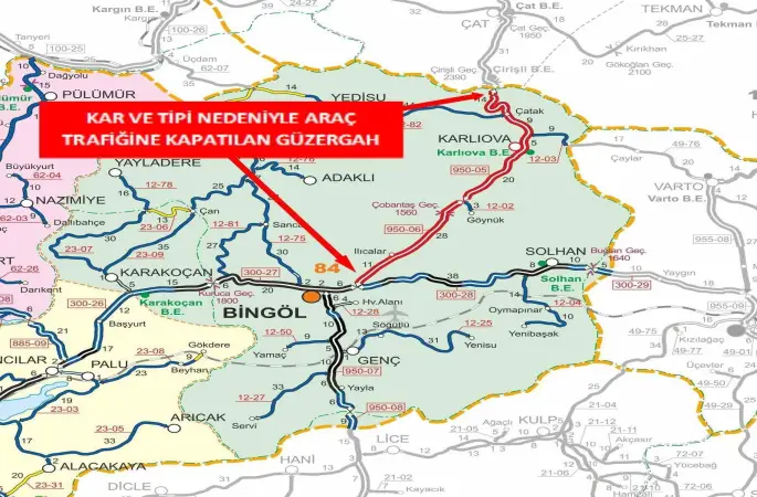 Bingöl-Erzurum karayolu trafiğe kapatıldı
