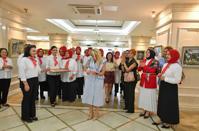 Çubuk Kadınlar Lokali kursiyerlerinin eserleri sergilendi