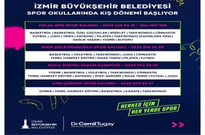 İzmir'de Kış Spor Okulları için kayıt zamanı