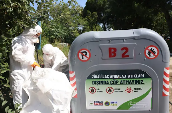 Osmangazi’de kırsal mahallelere zirai atık dönüşüm konteynerleri yerleştiriliyor