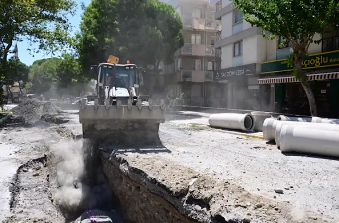 Söke’de 77 milyon liralık yağmursuyu hattı yatırımı sürüyor